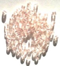 100 4mm Transparent Rosaline Glass Cube Beads